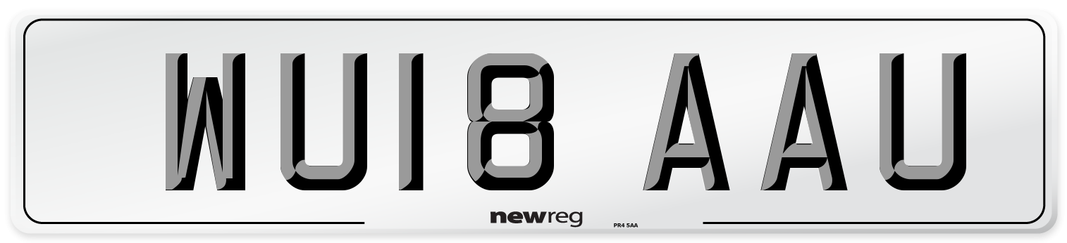 WU18 AAU Number Plate from New Reg